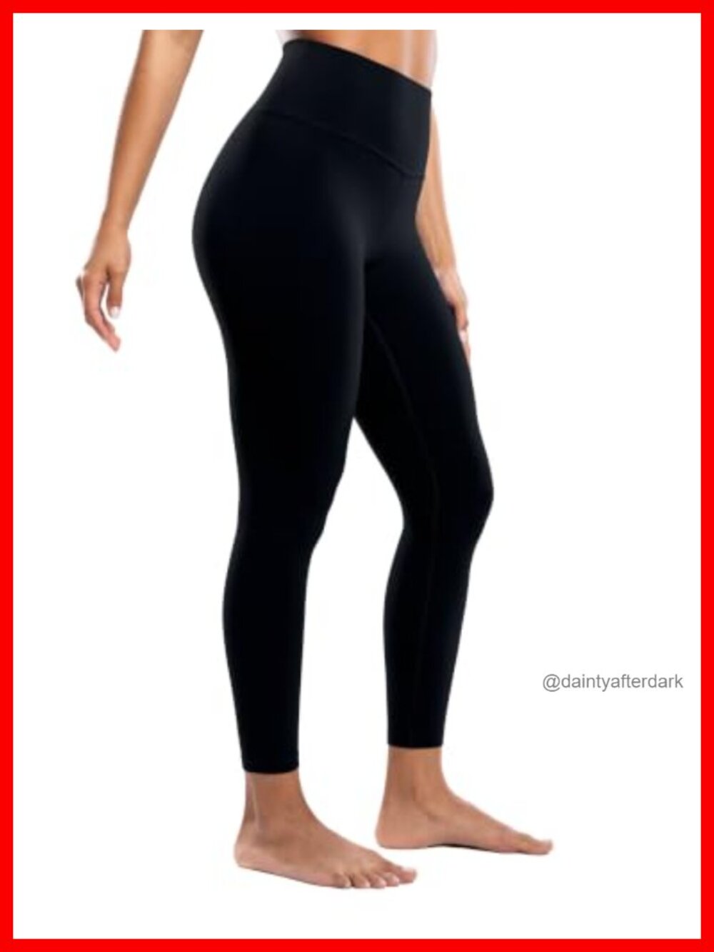 High Waist Yoga Leggings with V Contour Seam, 25" Inseam
